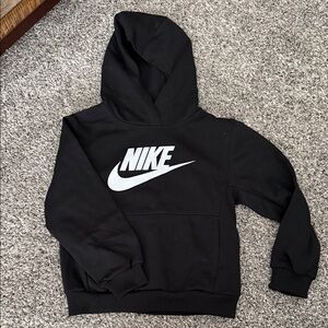 Nike Black Kids Hoodie with White Swoosh